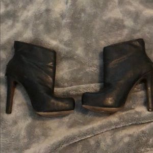 BCBGeneration Black leather faux fur-lined booties